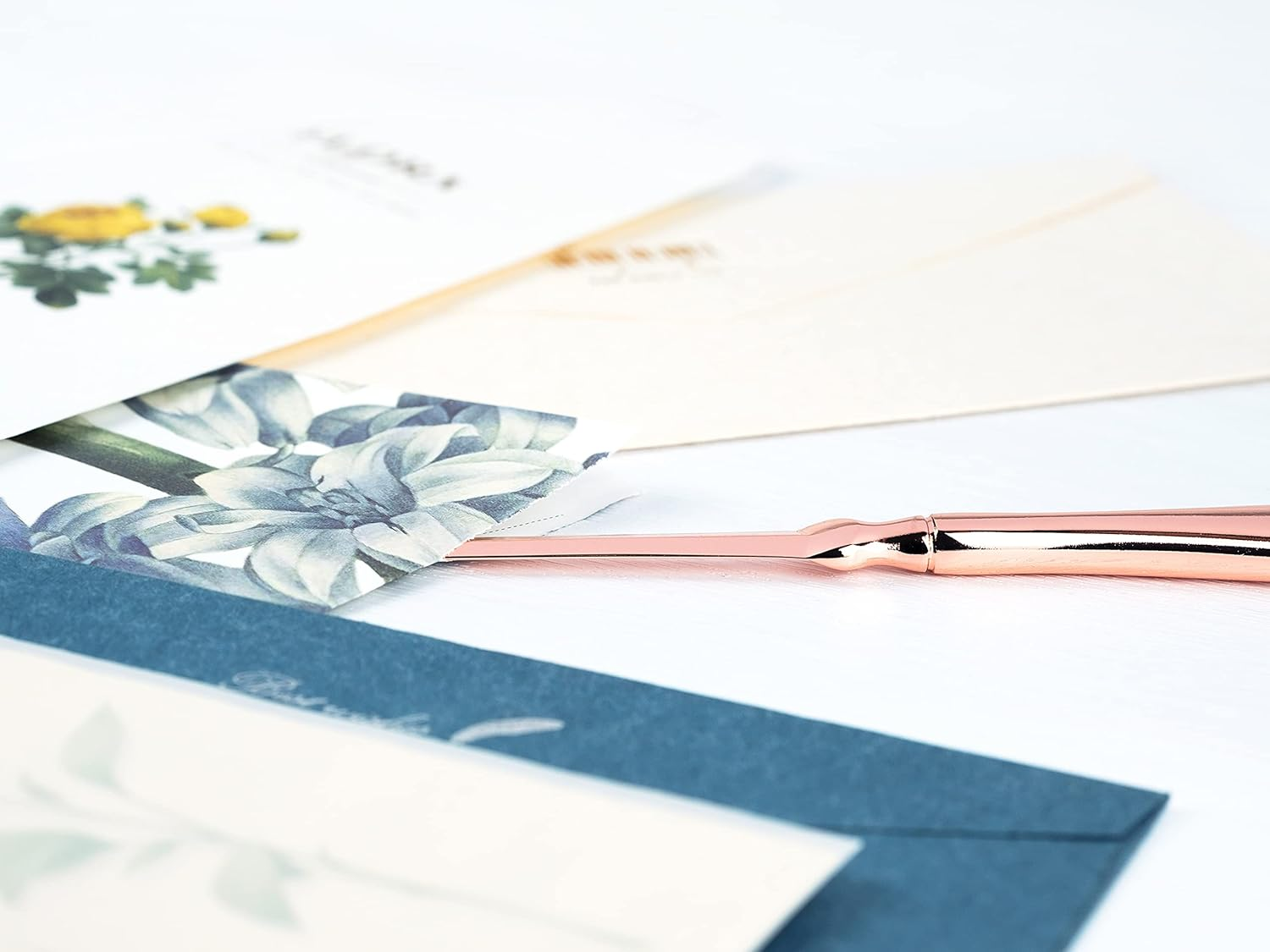 Rose Gold Letter Opener, Envelope Opener Knife Metal Letter Opening Knife, Paul Revere Paper Cutting Knife, 9 Inches (1 Pack) - 1 Pack image number 1