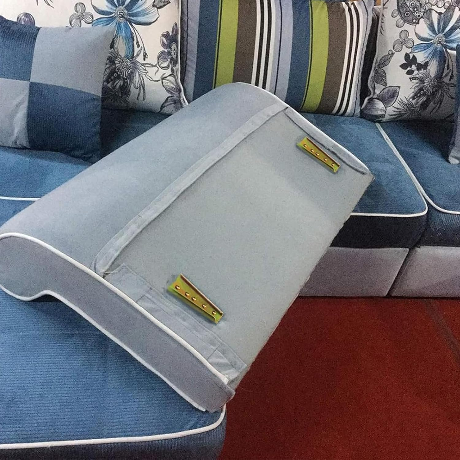 4Pcs Furniture Connectors Sectional Sofa Connector, Diagonal Bolts, Sofa Fixing Bolts, Interlocking Sofa Connector Bracket, Bed Frame Accessories for Sofas & Modular Furniture (Gold Color, 12Cm) image number 3