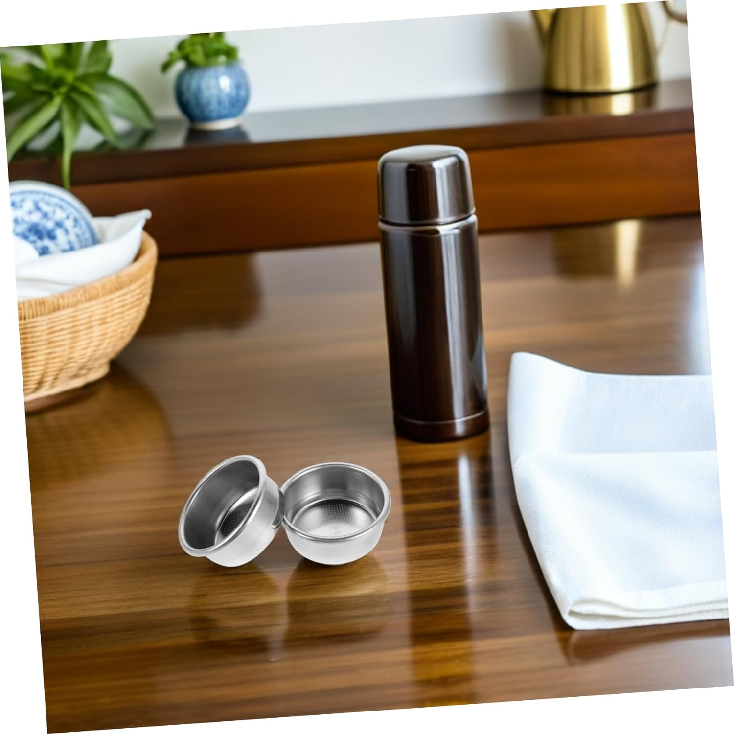 LABRIMP 2Pcs Stainless Steel Espresso Filter Basket Fine Mesh Coffee Filter Cups for Efficient Extraction Quick Aroma Release Reusable Replacement for Coffee Makers and Tea Machines image number 5