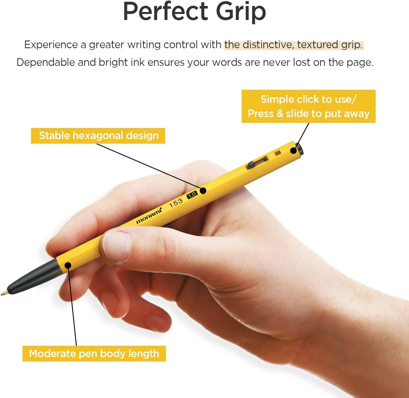 Monami New Releases 153 Ballpoint Pen 1.0 Mm Dozen Box Black Ink image number 4