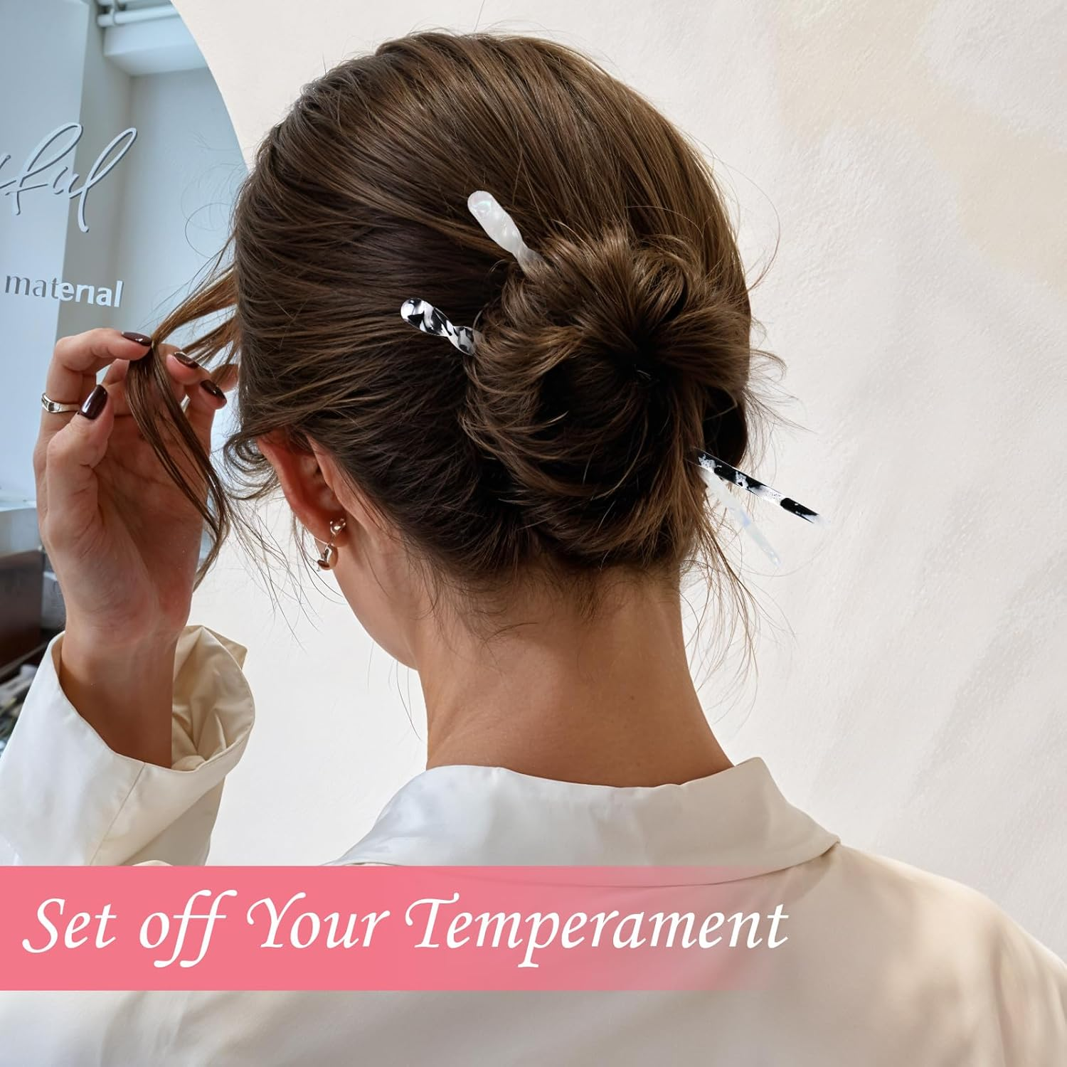 Acetate Hair Stick, Pack of 10 Colourful Hair Sticks, Retro Hair Pins, Vintage Chinese Hair Pin, Long Hair Stick, Hairpin Hair Sticks, Beautiful Chinese Hair Pin Hair Accessories for Women and Girls image number 3