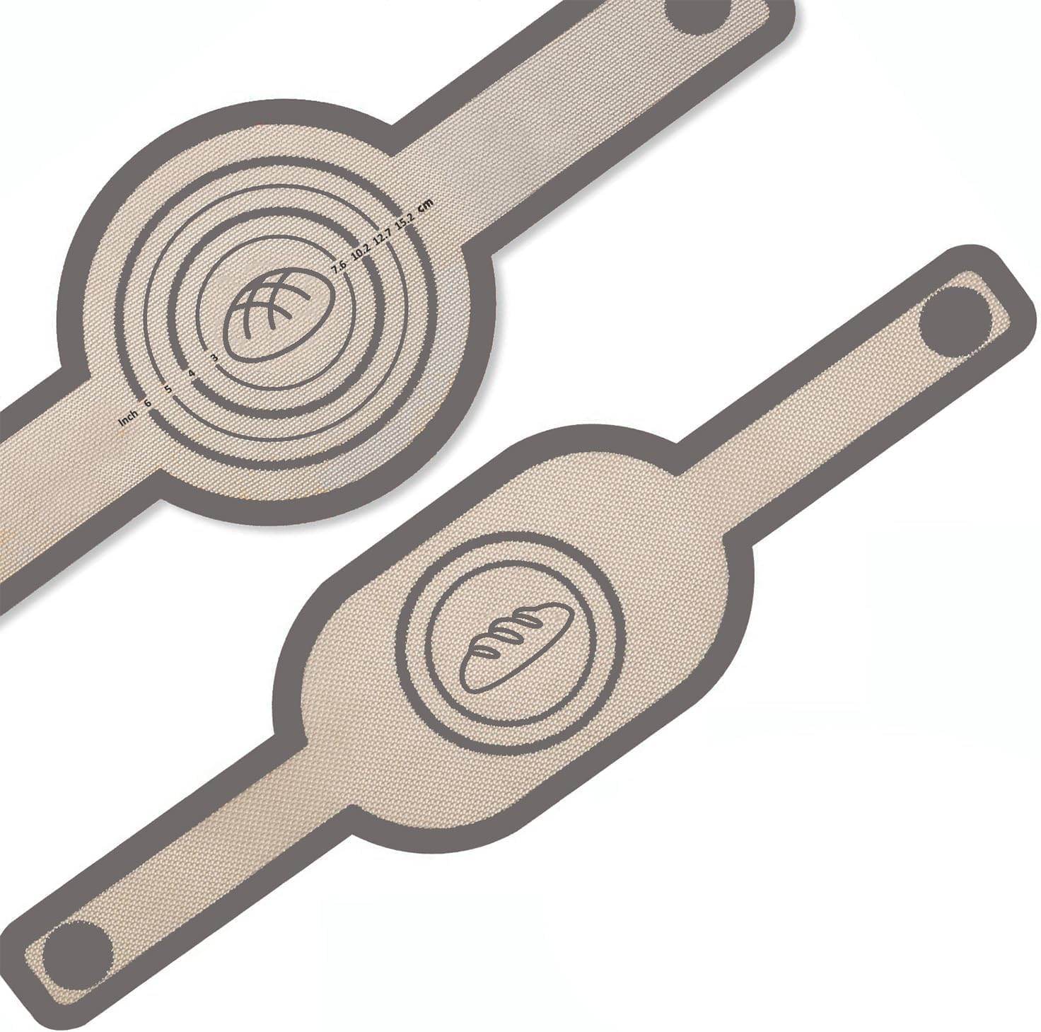 Silicone Bread Sling Oval and round for Dutch Oven, KITMAL Non Stick Reusable Silicone Baking Mat with Long Handles Sourdough Bread Baking Supplies and Making Tools, Gray image number 3