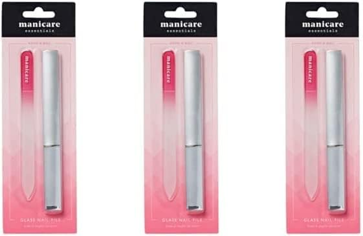 Manicare 3 Glass Nail Files, for Shaping and Styling Nails, Strong Glass File for Natural and Artificial Nails, Double Sided, Includes Protective Cases, Perfect for at Home or on the Go Manicures image number 3