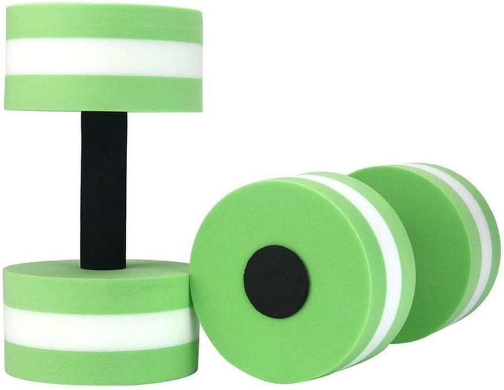 Aquatic Exercise Dumbbells 2PC Foam Dumbbells Aquatic Hand Bars for Pool Fitness, Dumbbell Weight Workouts, Pool Exercise Equipment,Resistance for Water Aerobics Fitness (Green) image number 3