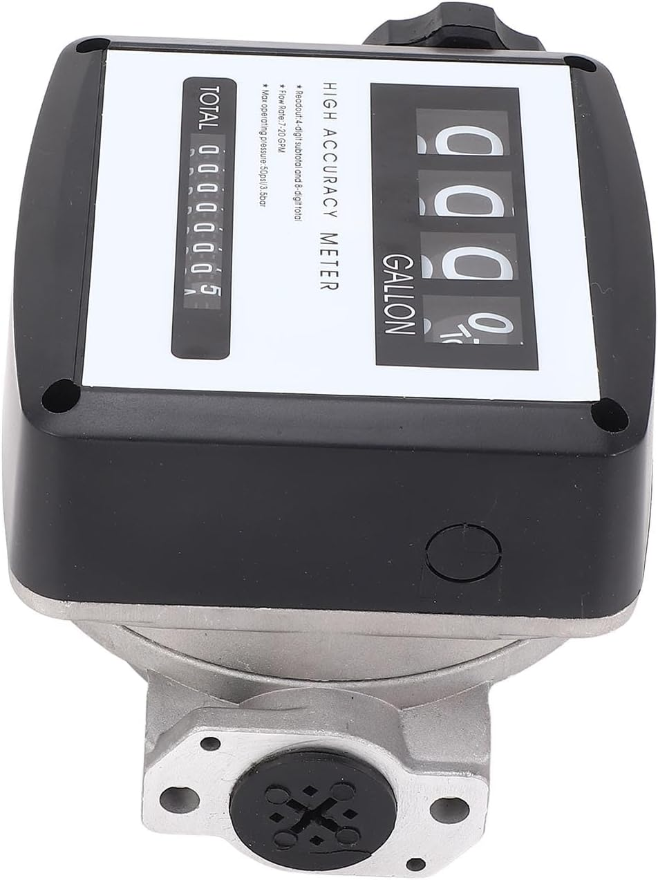 Generic 4 Digit Aluminum Mechanical Fuel Meter Meter Gallon Accuracy Easy Reading, Designed for Various Mechanical Equipment, Made from ABS, Aluminum Material image number 5