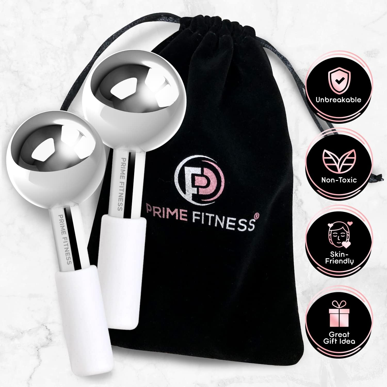 Magic Cool Roller Ball Face Massage Tool for Face and Neck Ice Globe, Cryo Glober Magic Steel - White image number 6