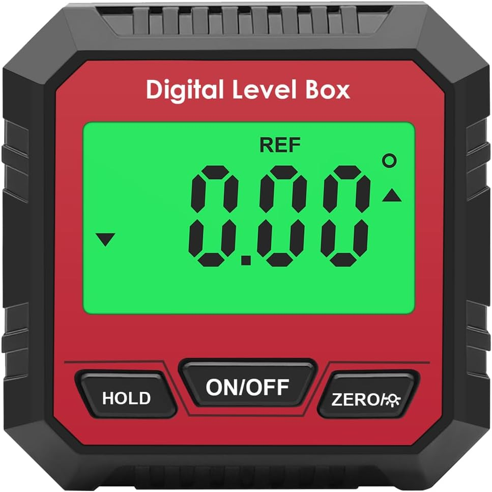 QUMOX Digital Angle Gauge Magnetic Protractor Inclinometer Level Angle Finder Angle Cube Level Box with Magnetic Base and Backlight (Red) image number 6