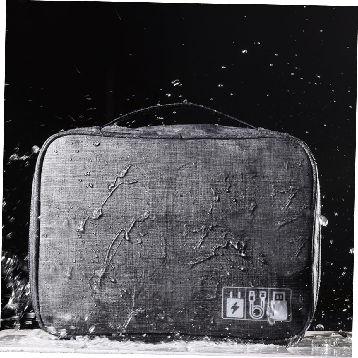 KICHOUSE Polyester Travel Storage Bag for Data Cable and Electronics for Organizing USB Drives and Power Banks Grey image number 2