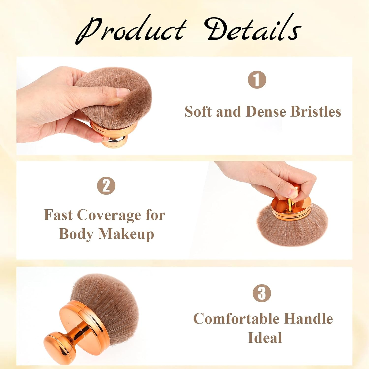 Extra Large Body Makeup Brush Self Tanner Brush Foundation Kabuki Powder Brush Super Soft Round-Head for Face Body Blending Liquid Bronzer Buffing Self Tanning Back Lotion Applicator Flawless image number 4