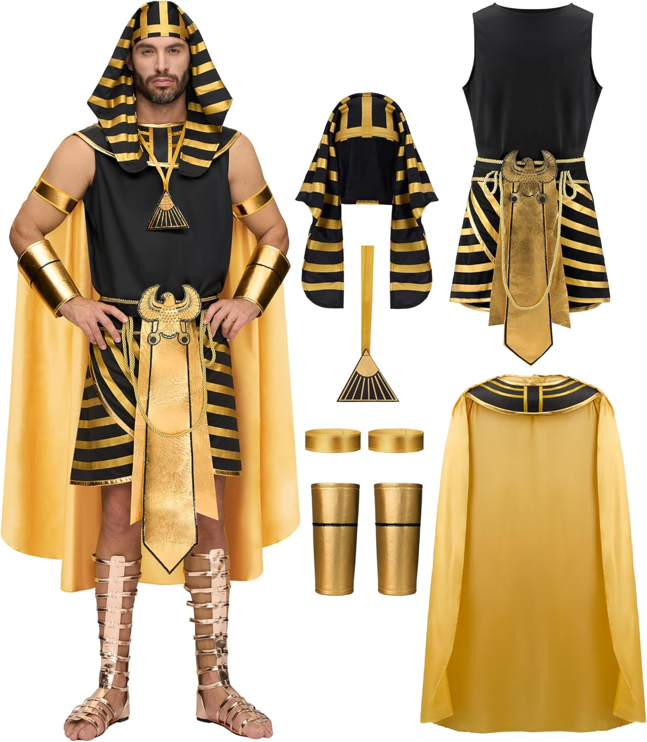 Spooktacular Creations Halloween Adult King Pharaoh Costume Men, Egyptian King Costume Men, Pharaoh Halloween Outfit image number 5