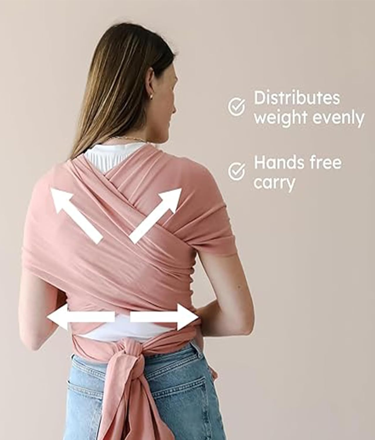Baby Wrap Carrier Sling，Infant Wrap and Reusable Nursing Pads - Easy-Wearing, Adjustable Baby Sling Carrier Newborn to Toddler，Adjustable Carriers (Pink)