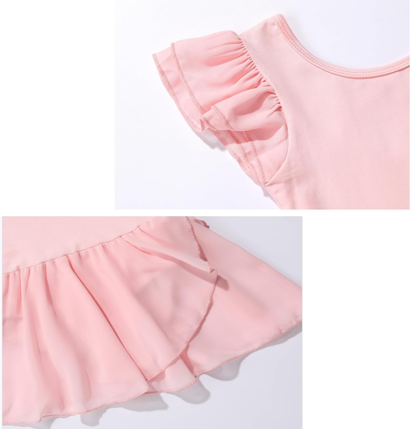 Nyllssehn Girls Ballet Leotards Dance Activewear Dress Ruffle Sleeve Skirted Toddler Ballet Outfit