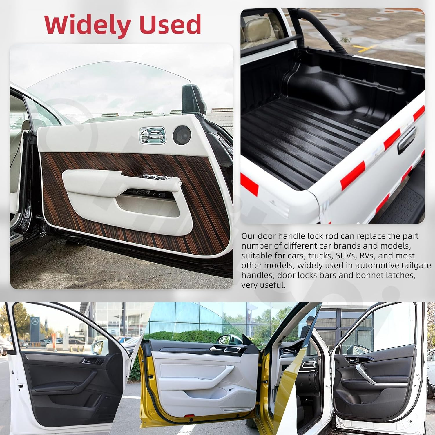 Hilitchi 120-Piece Door Lock Rod End Clip Kit, Handle Lock Rod Cover & Hood Latch Push Fastener Set for Left/Right Handles and Tailgate Lever, Compatible with Most Vehicle Models image number 1