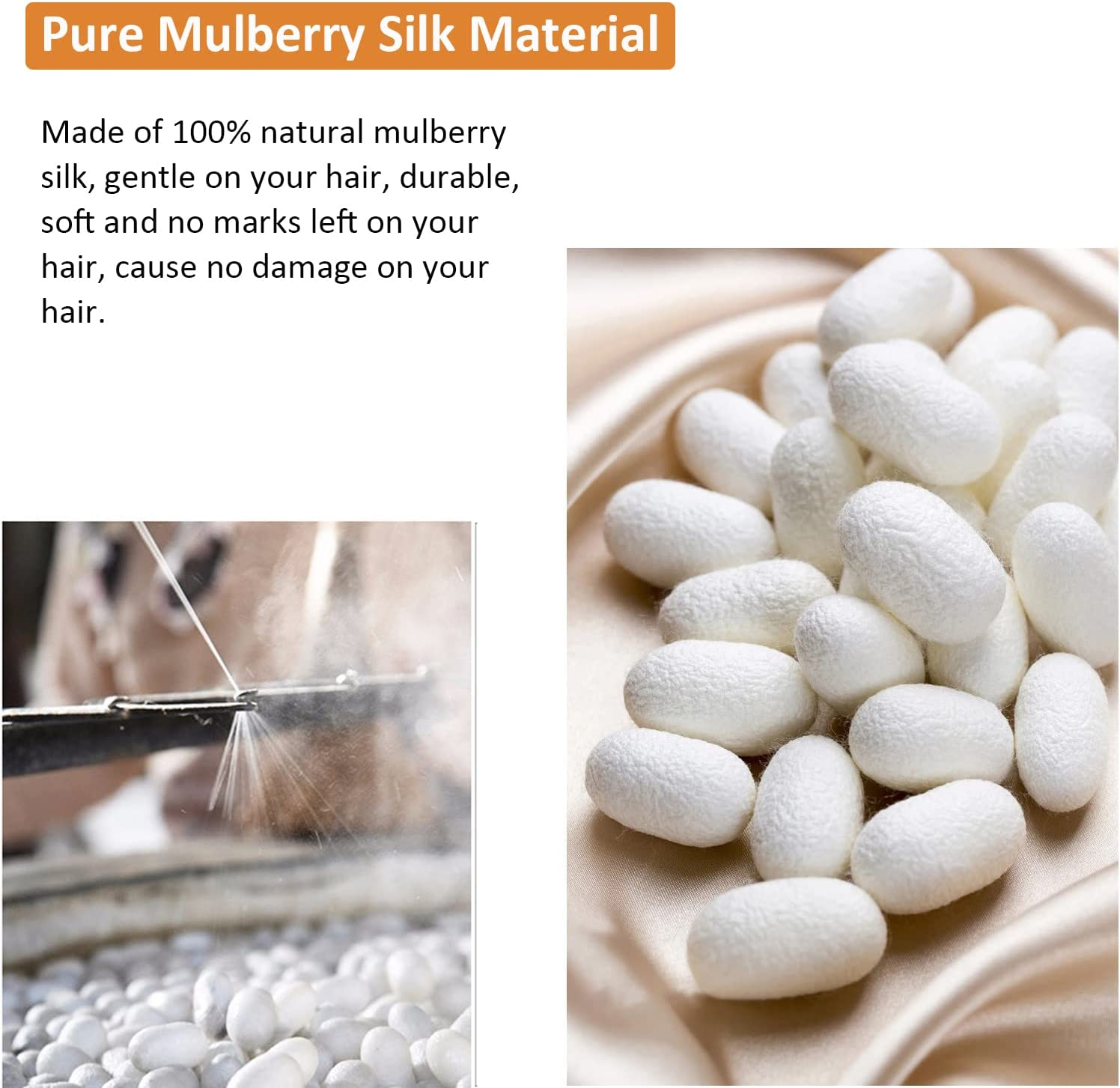 Silk Scrunchie, 100% Pure Mulberry Silk Scrunchie Small Slim Hair Tie for Women Silk Scrunchies for Thin Thick Curly Hair Luxurious Elastic Scrunchies Set (4 Scrunchies, 2Black+1Coffee+1Beige) image number 6