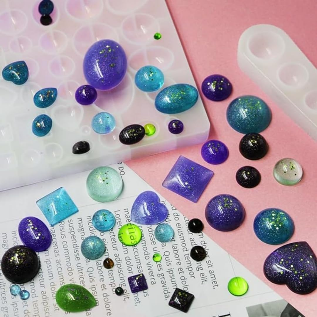 3 Pcs Jewellery Resin Moulds, Silicones Moulds for Resin Gem Jewellery Epoxy Casting Resin Mould for DIY Pendants, Earring, Jewellery Making image number 6