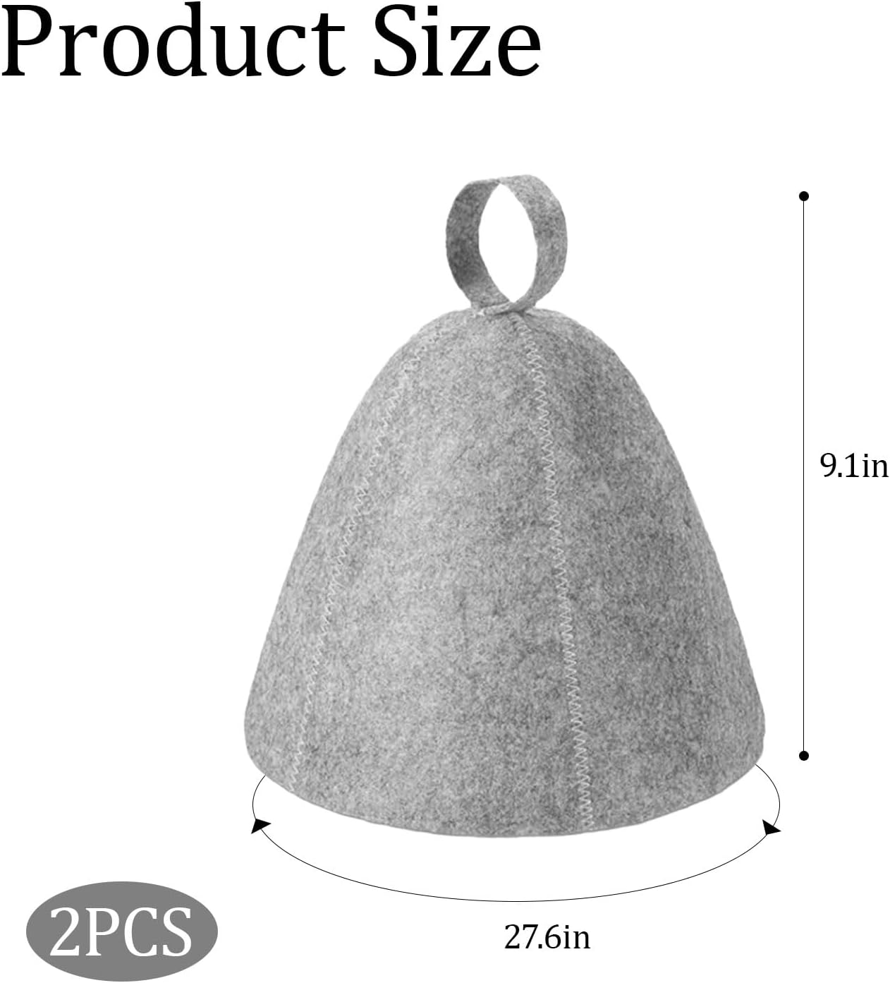 2Pcs Sauna Hats, Infrared Sauna Hat, Wool Sauna Cap, Heat-Insulating Sauna Cap, Suitable for Spa, Protecting the Head and Hair, Unisex Bathroom Accessory image number 3