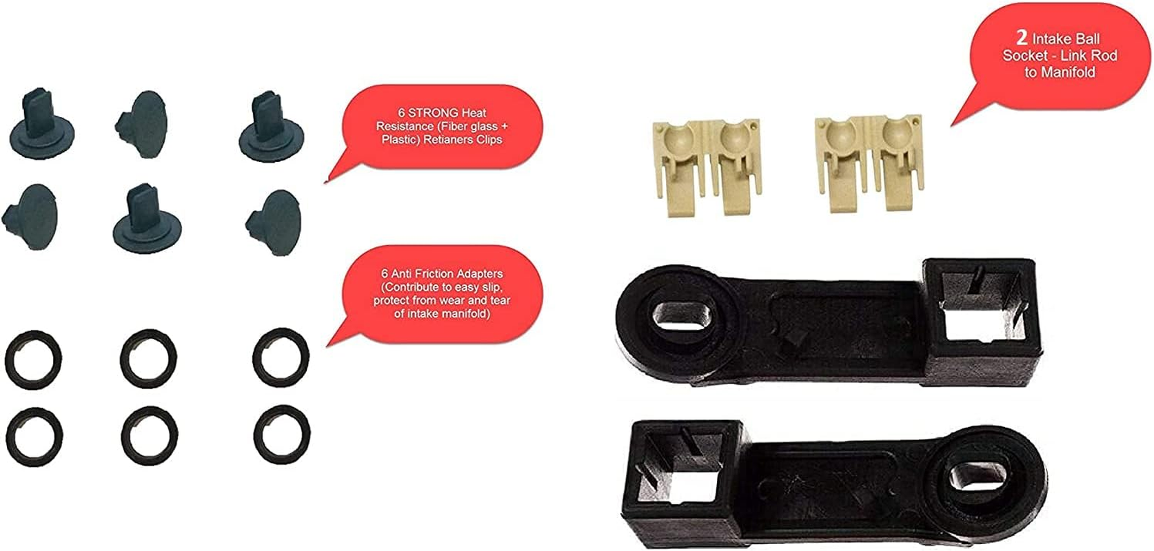 Generic OM642 Air Intake Manifold Swirl Runner Connecting Rods Sensor Pickup with Gaskets Diesel 3.0L V6 Repair Kit for Mercedes Sprinter E320 E350 GL320 GL350 ML320 ML350 R320 R350 Bluetec CDI image number 3