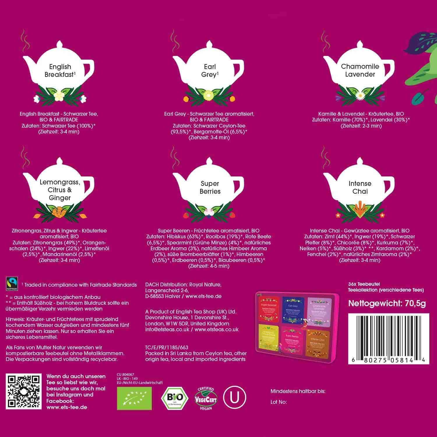 English Tea Shop English Tea Shop Gift Pack the Ultimate Tea Collection Pink 36 Sachets, 36 Pieces (U058144) image number 3