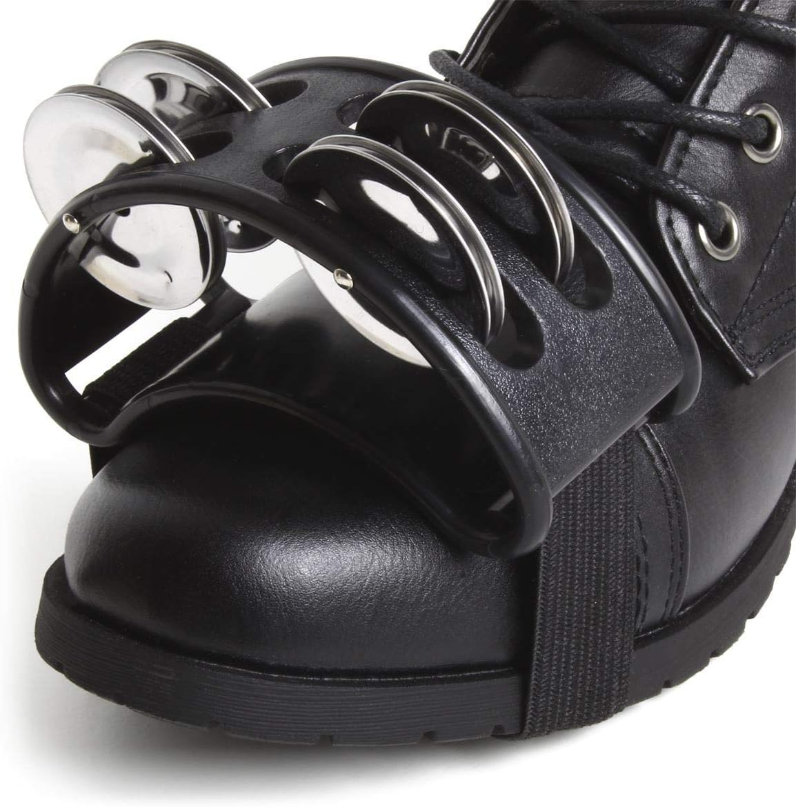 Igadgitz Xtra U6993 - Foot Tambourine Foot Shaker Foot Jingle - Guitar Players, Musicians, Singers, Music Class, Bands and More - Black image number 2