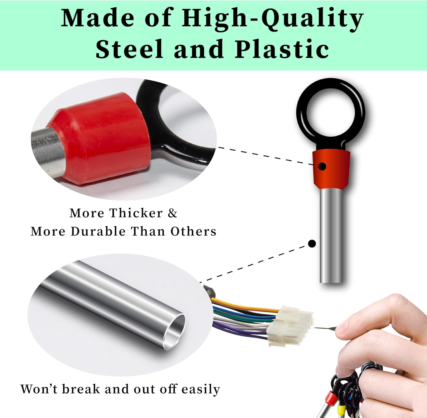 41 PCS Terminal Removal Tool Kit,Pin Extractor Tools Set Electrical Wire Connector Pin Release Depinning Tools for Automotive Car Broken Key Ejector for Home Appliance - 82 Pcs image number 4