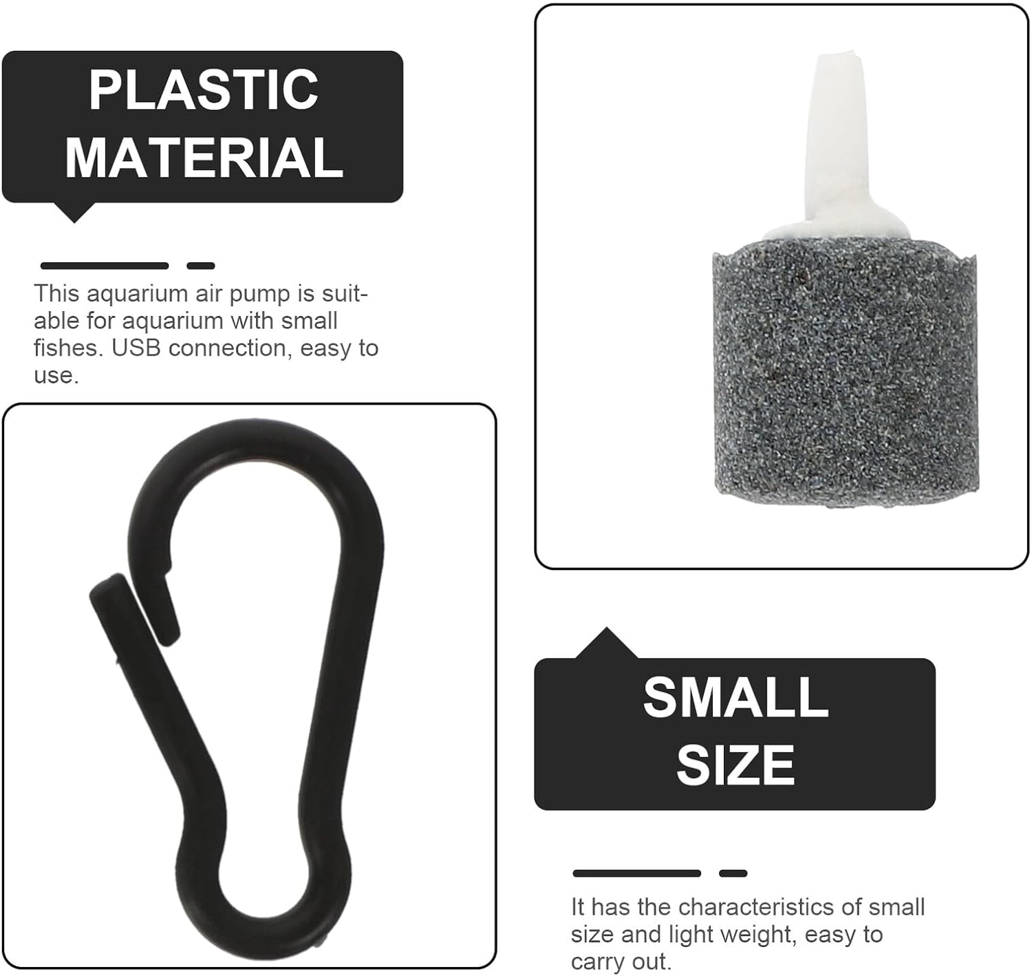 TEHAUX 2 Sets USB Aquarium Oxygen Pumps Quiet Small Air Bubbler for Fish Tank Indoor Use Portable Oxygenators for Aquatic Plants and Fish Random Color image number 5