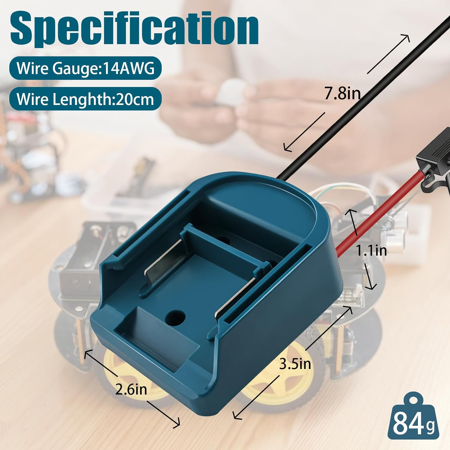 2 Pack Power Wheel for Makita 18V Battery Adapter, Power Wheels Battery Converter Kit with Fuses & 14AWG Wire & Control Switch Use for DIY Ride on Cars, Modified RC Toys, Rc Truck, Robotics image number 2