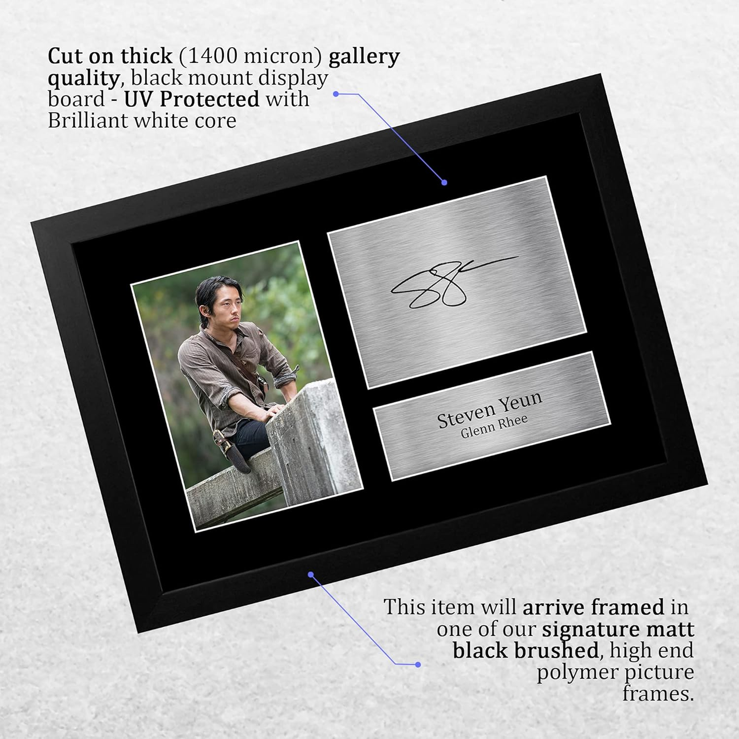 HWC Trading FR A4 Steven Yeun the Walking Dead Glenn Rhee Gifts Printed Signed Autograph Picture for TV Show Fans - A4 Framed image number 5