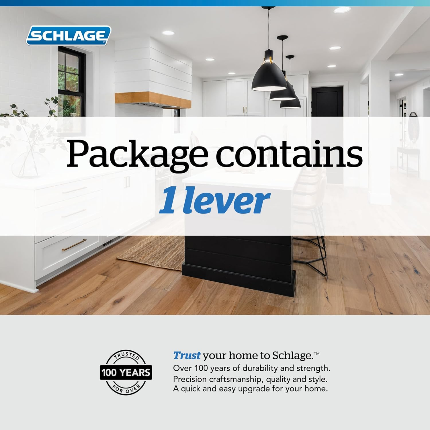 Schlage F170 LAT 619 Latitude Dummy Lever Trim, Satin Nickel