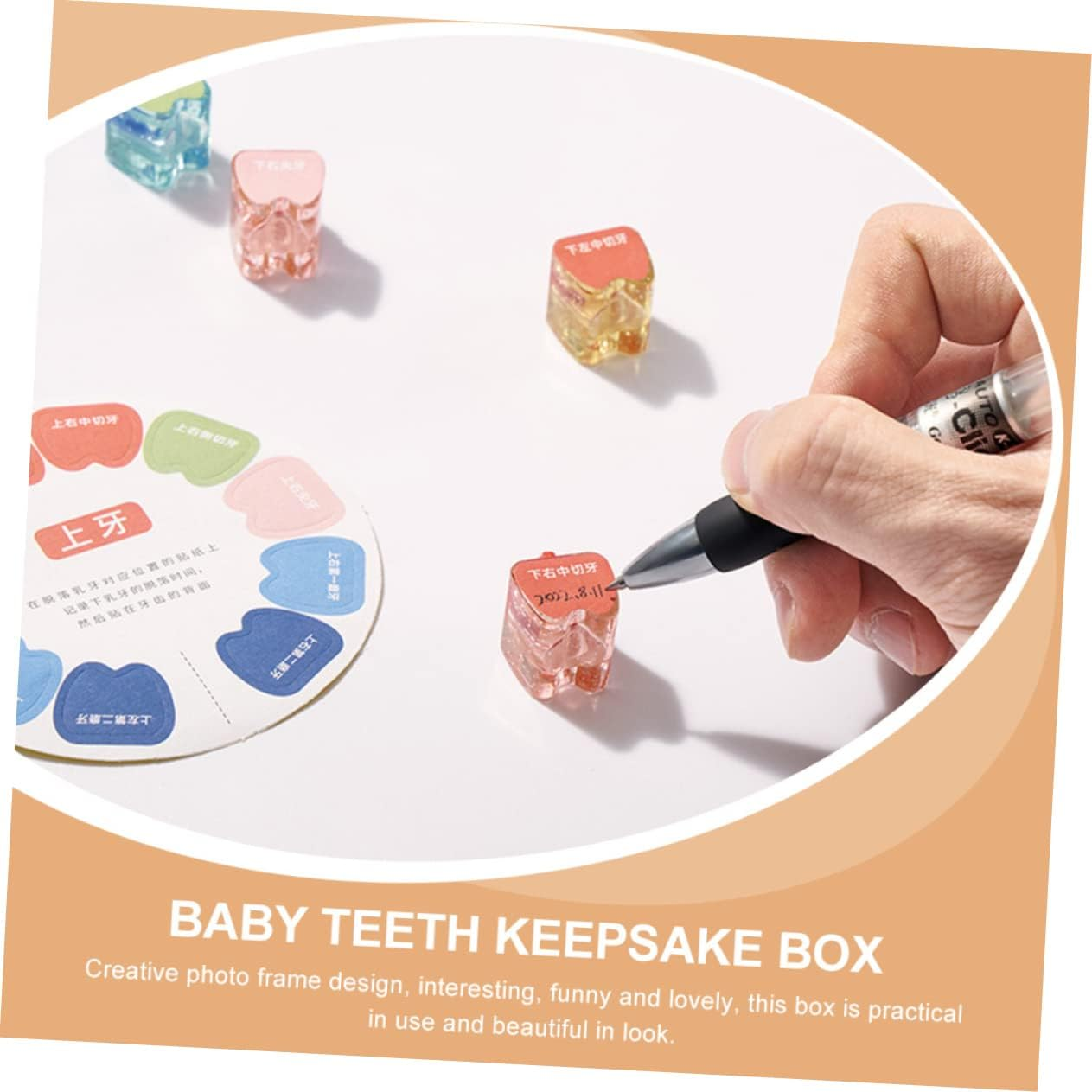 Baby Tooth Collection Box and Keepsake Holder for Kids Crystal Tooth Saver Case White Frame for Boys and Girls image number 2