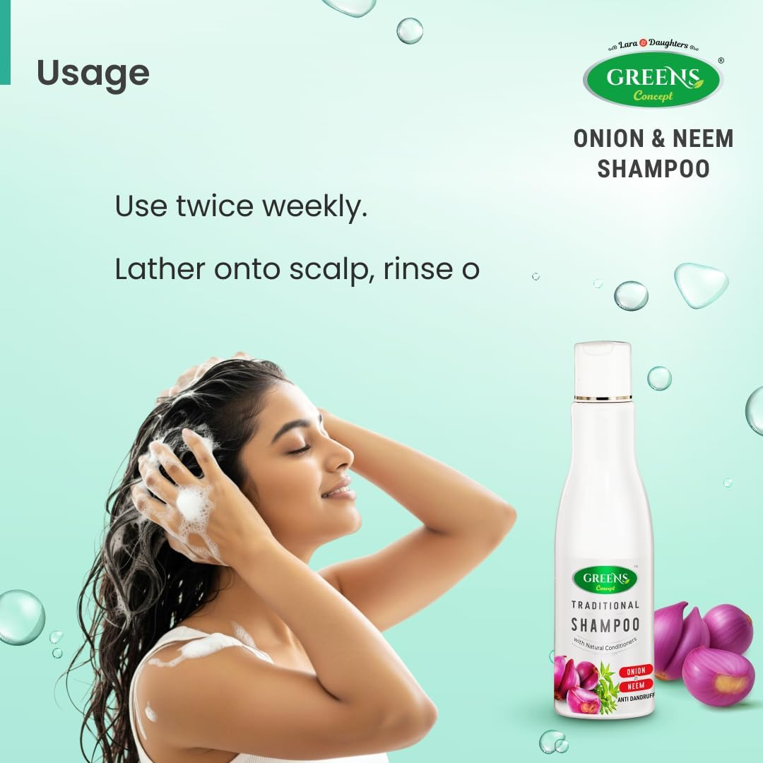 Green'S Concept Traditional Onion & Neem Shampoo for Anti-Hair Fall Strong and Healthy Hair 200Ml image number 3