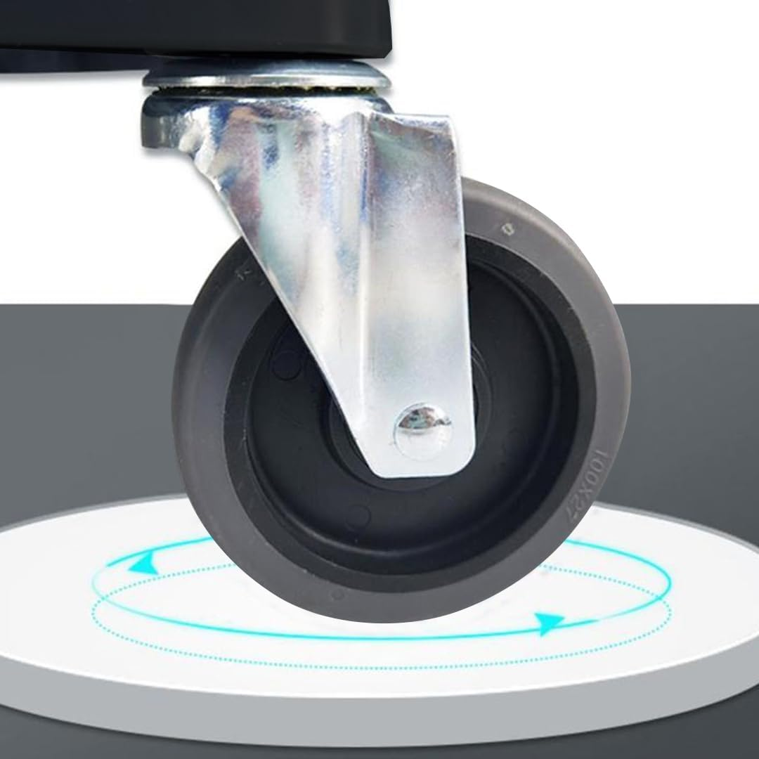 SOGA 2 Tier Food Trolley Portable Kitchen Cart Multifunctional Big Utility Service with Wheels 845X430X940Mm Black image number 2