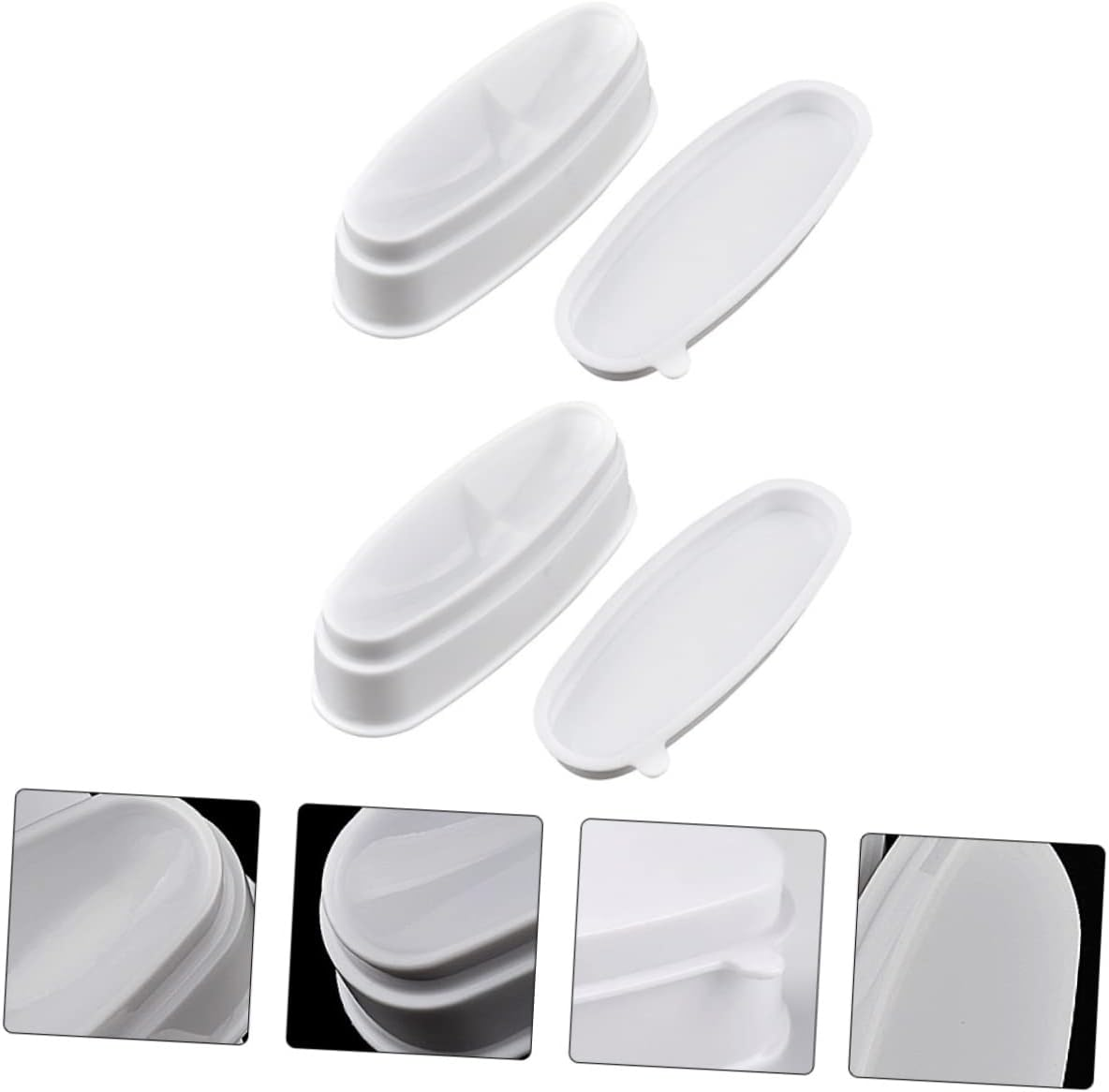 NOLITOY 2Pcs Nail Dip Powder Jar for Sequins Case Dipping Powder Tray Holders for Nail Art Case Easy French Dip Trays image number 3
