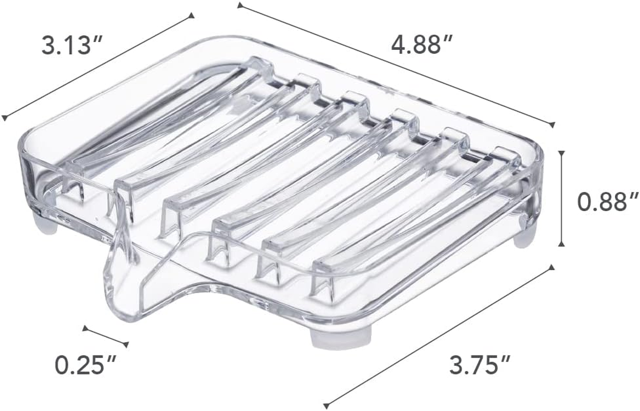 Yamazaki Home Spout Self-Draining Soap Tray-Sink Counter Holder Dish, One Size, Clear image number 3