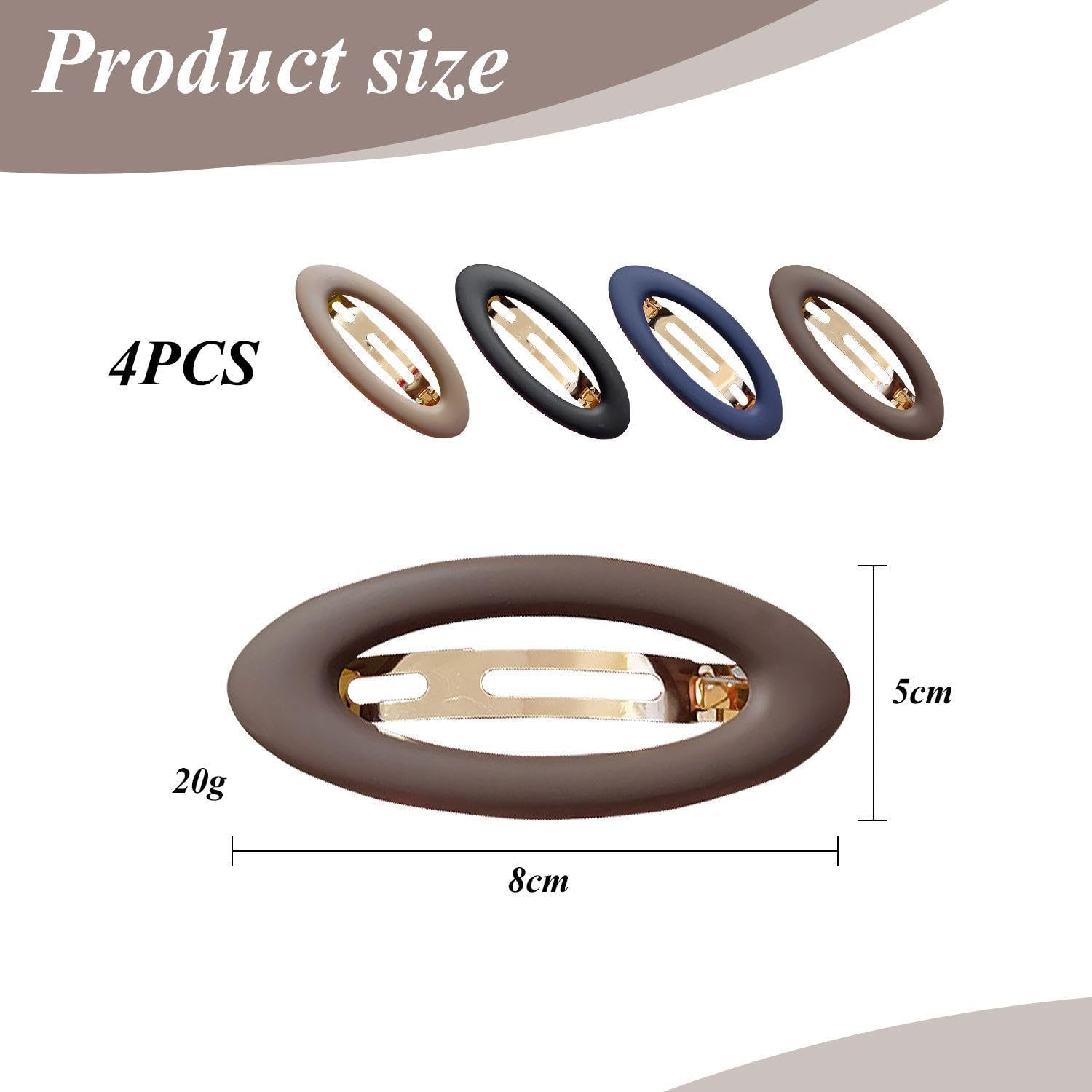 Pack of 4 Oval Hair Pins, Large Hair Pins, French Hairpins, Elegant Hair Pins, Cute Hair Accessories for Girls image number 4