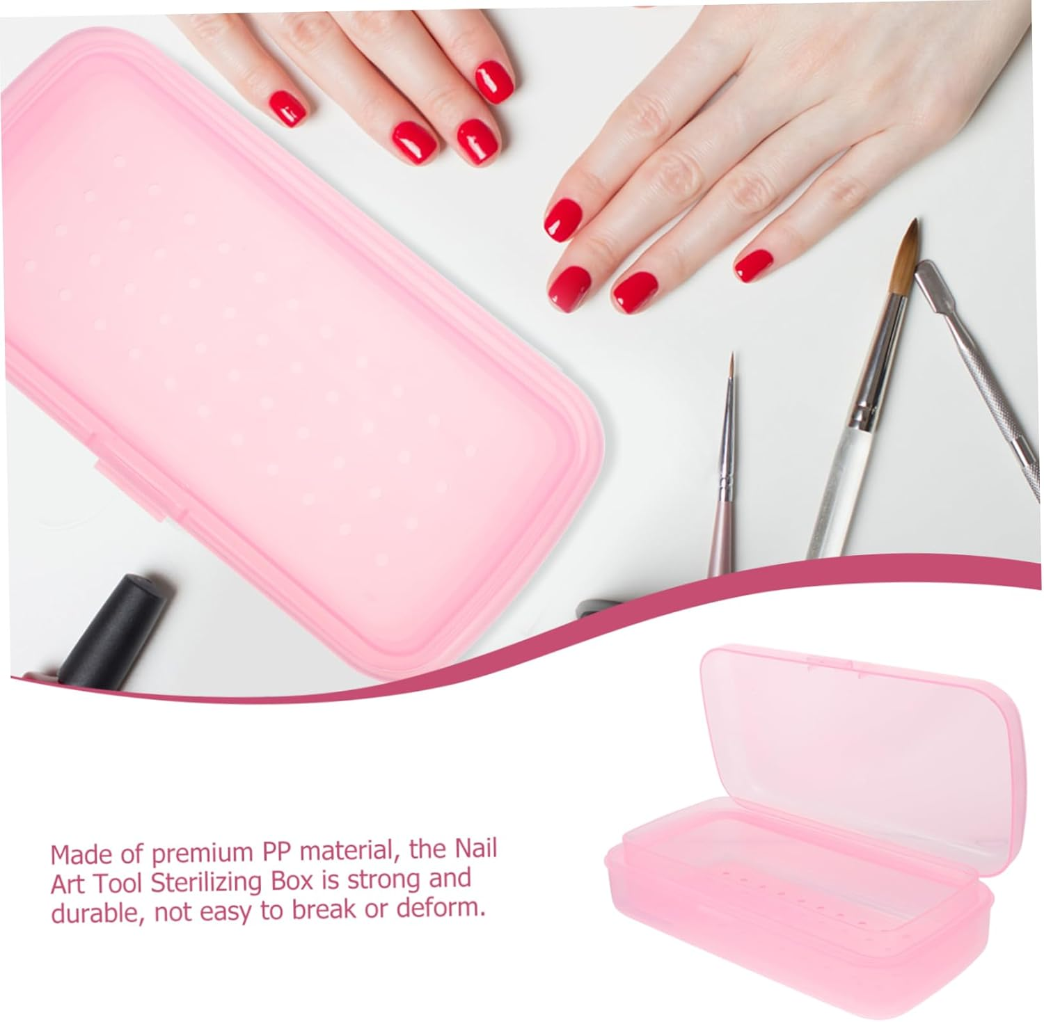 VICASKY Nail Care Tools Sterilization Box Tray Nail Clipper Sterilizer Manicure Box Organizer image number 1