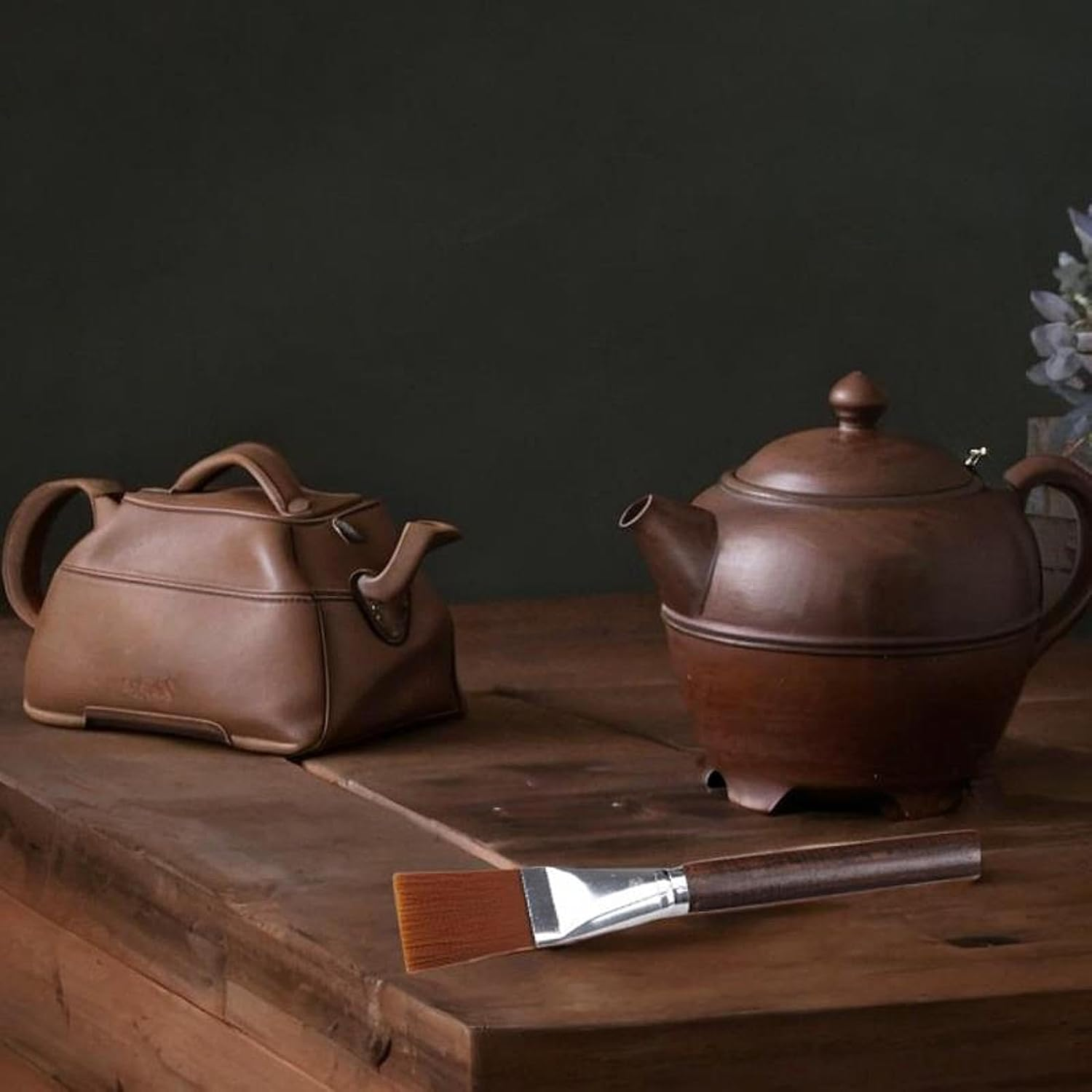 ＫＬＫＣＭＳ Espresso Coffee Brush Wood Handle Coffee Machine Cleaning Brush Teapot Cleaner Brush, Small Black image number 4