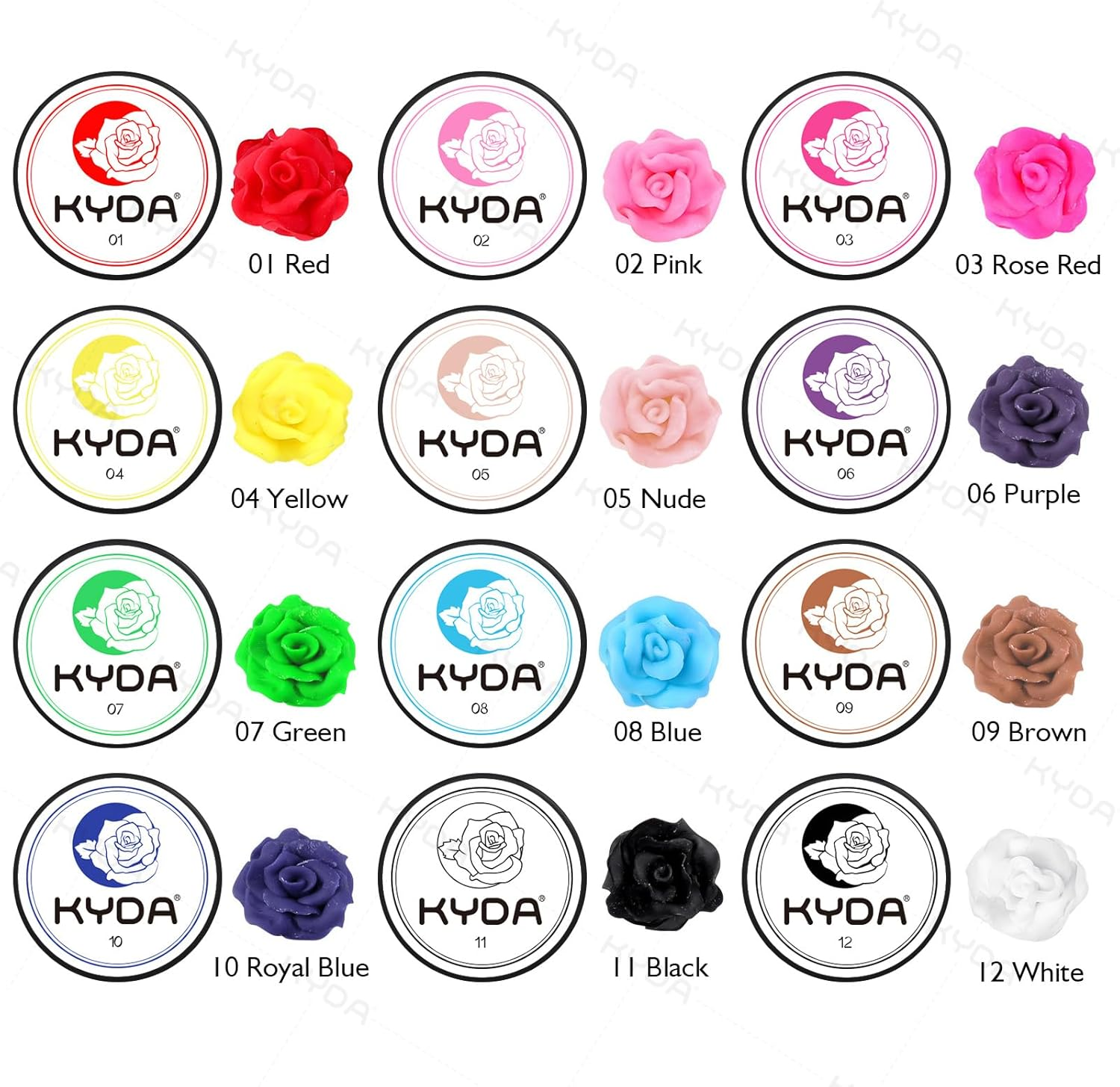 Ownest 12 Colors Sculpture Painting Nail Gel Set,3D Nail Carved Gel Sculpture Creative Painting Glue Soak off Uv,With 1 Carved Painting Pen-5G image number 1