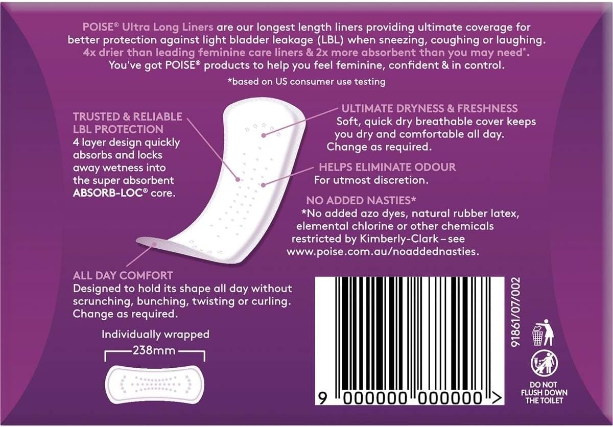 Poise Core Ultra Long Liners 20-Pieces image number 6