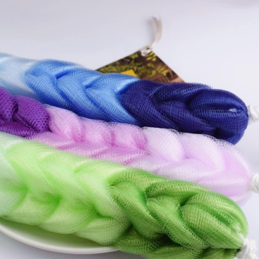 Healifty Long Bath Pouf, Long Stretch Back Sponge with Rope Handles Back Scrubber Bath Shower Mesh Sponge for Men and Women 3PCS image number 4