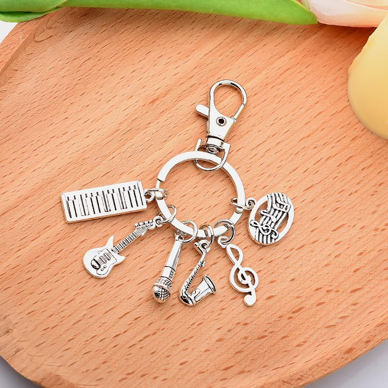 Music Keychain Accessories Musical Gifts for Men Women Daughter Son Birthday Gifts for Music Lovers Musical Instrument Party Favors for Adults Music Lover Gift Keychain for Car Key Chain Music Charms image number 4
