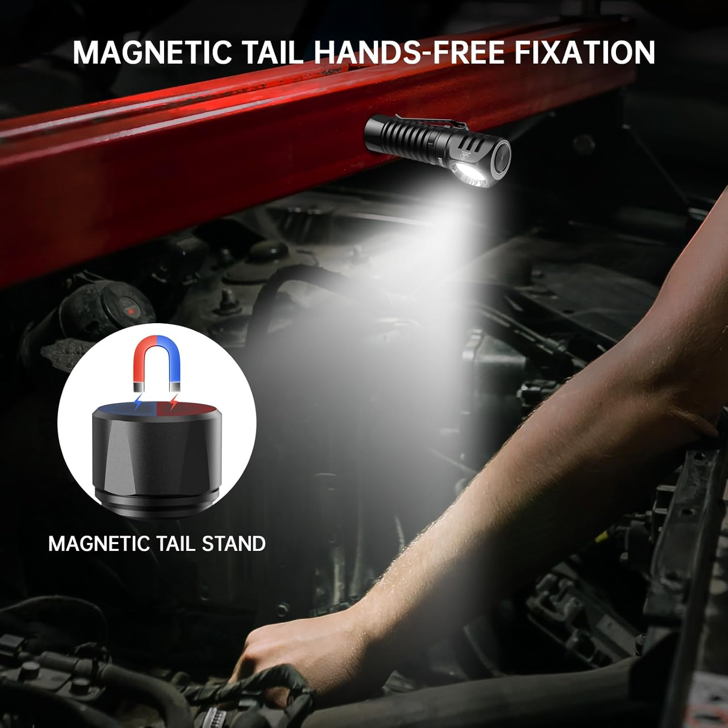 Wurkkos HD12 Mini Angle Light Flashlight with Red Beam,Usb C Rechargeable Headlamp with Simple Ui/Adjustable Headband,Magnetic Flashlight IP68 Waterproof Flashlight for Home,Repair,Camping,Hiking image number 1