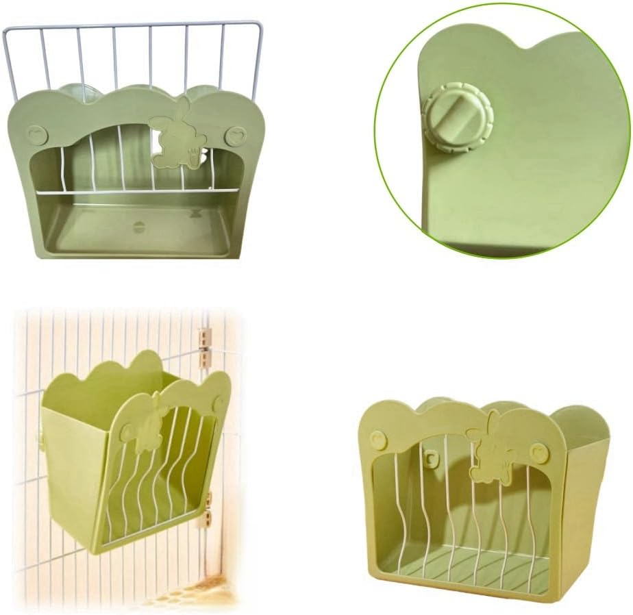 GYWHOOFT Rabbit Feeder, Hanging Hay Holder for Small Animals, Rabbits, Dwarf Rabbits, Guinea Pigs (Green)