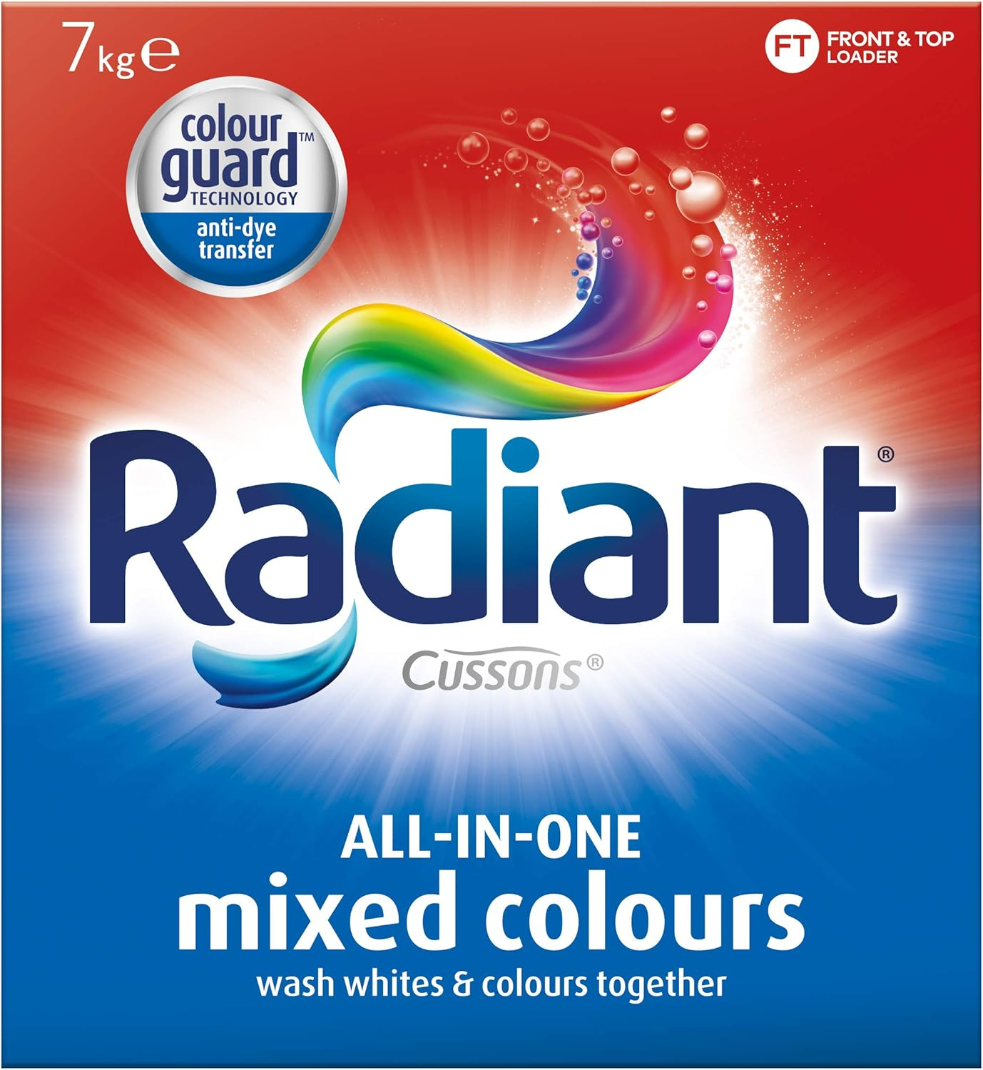 RADIANT LAUNDRY POWDER ALL in ONE MIXED COLOURS FRONT and TOP LOADER 7Kg image number 2