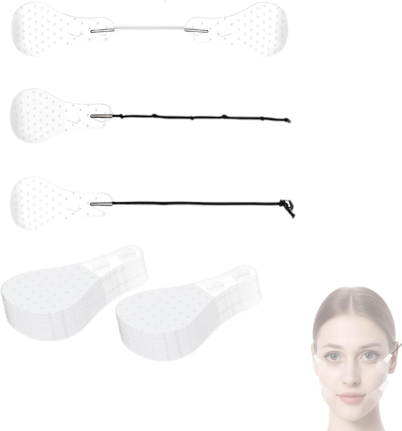 Jeyzuroa 120-Piece Face Lift Tape Invisible Instant Skin Support Strips Breathable Adhesive - for Temporary Lift Effect Face & Neck Tapes, Eyes and Brows Face Tape Strings for Lifting Sagging Skin image number 3