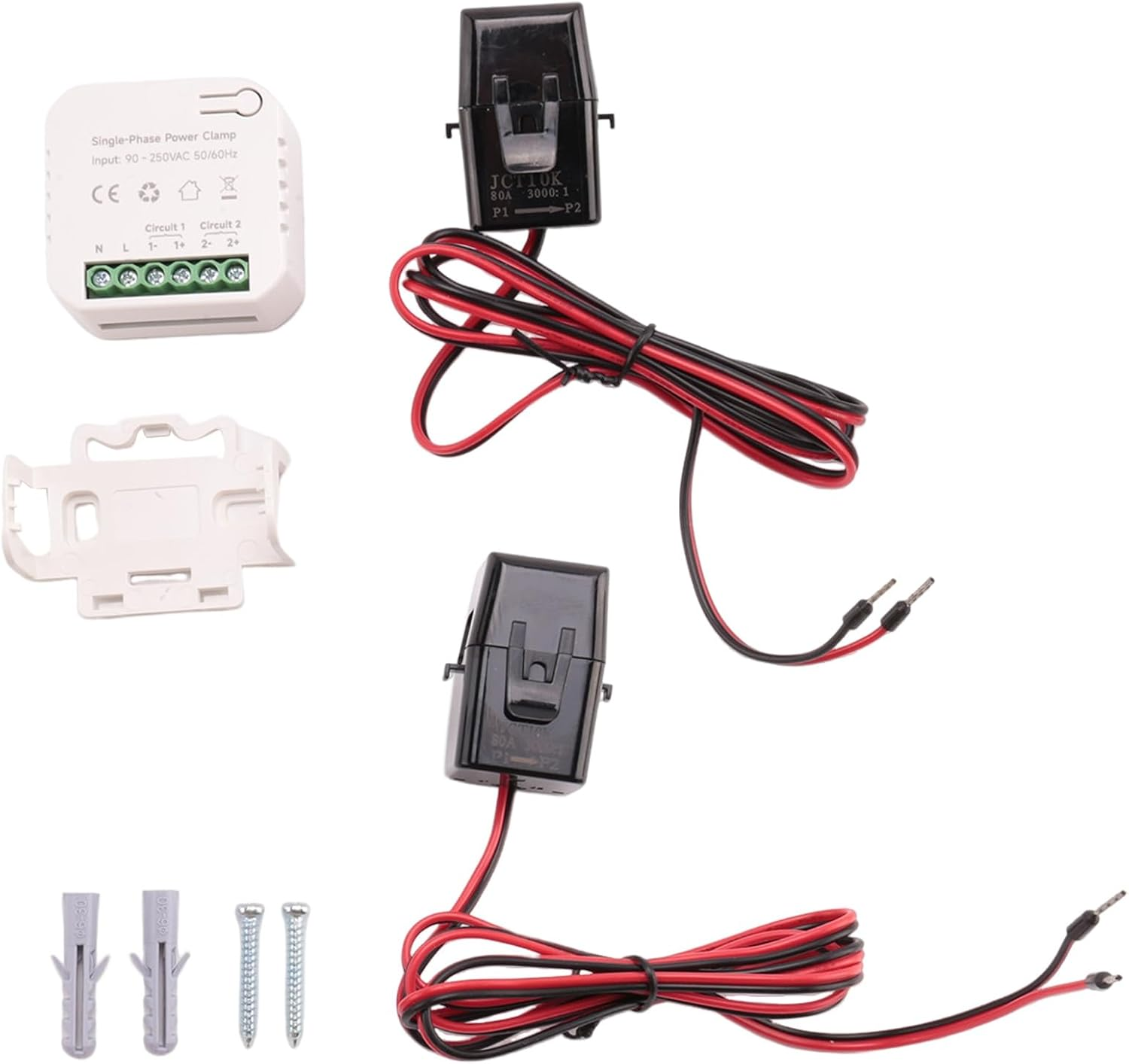 Ceahoify Tuya Smart Wifi Energy Meter 80A with Current Transformer Clamp Kwh Power Monitor Electricity Statistics 90-250V(2CT) image number 6