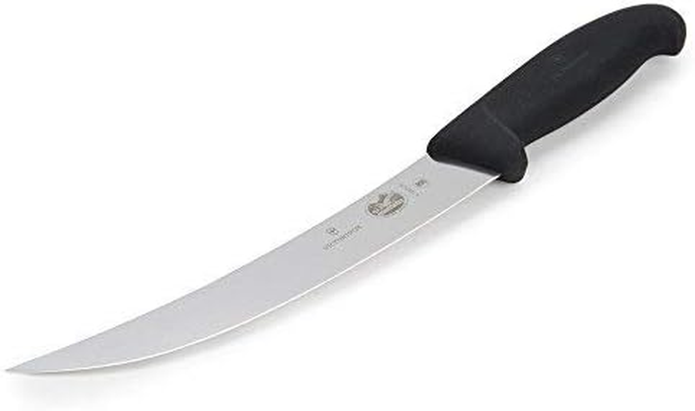 Victorinox Cutlery 8-Inch Curved Breaking Knife, Black Fibrox Handle