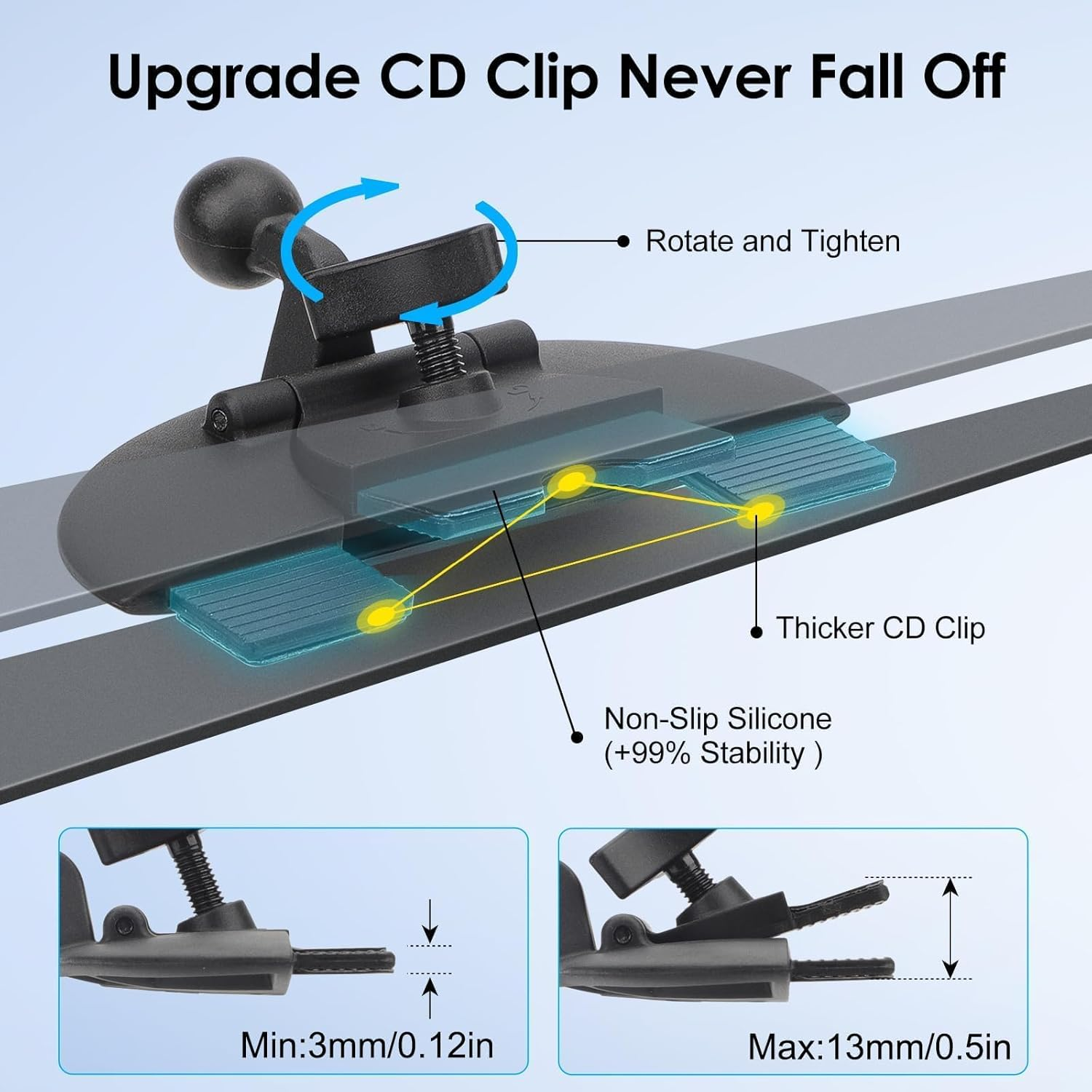 Eeekit Magnetic CD Slot Phone Mount, 20 Strong Magnets CD Player Car Phone Holder for Magsafe Cases and All Smartphones image number 3