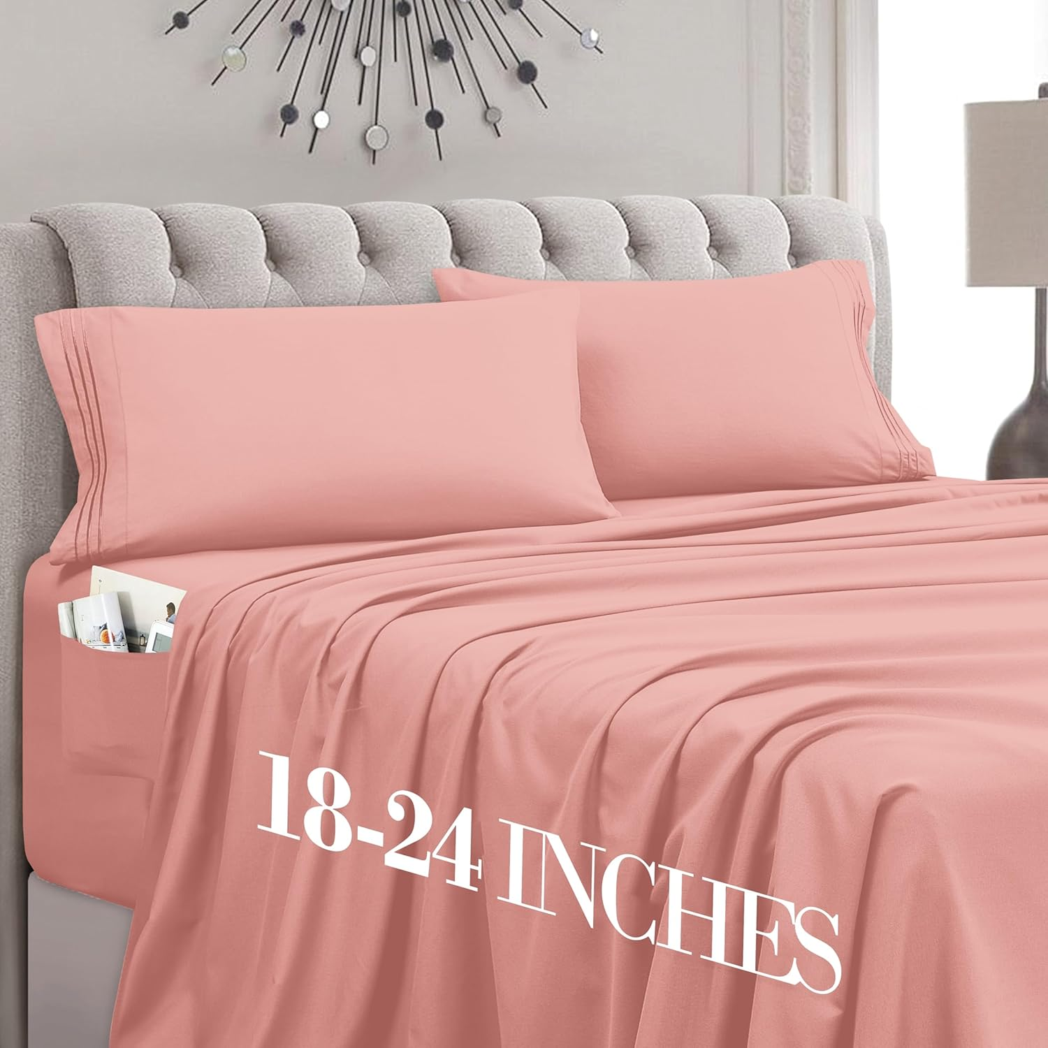 Mocassi Twin Sheet Set - Luxury Hotel 1800 Premier Bedding Sheets & Pillowcases - Ultra Soft Breathable & Cooling Bed Sheets - Deep Pocket - Wrinkle Resistant - 4 Piece Set - Twin, Hunter Green image number 4