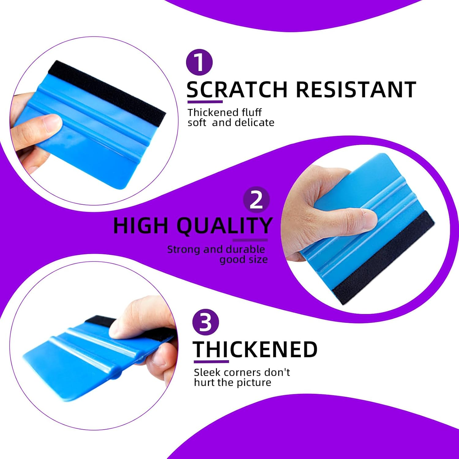 Swpeet 10Pcs Wallpaper Smoothing Tool Assorments Kit, Vinyl Wrap Cutting Tool, Squeegee Scraper, Craft Knife with Blades, 500ML Spray Bottle for Stick Wallpaper Car Wrap Vinyl Window Tint Glass Film image number 3