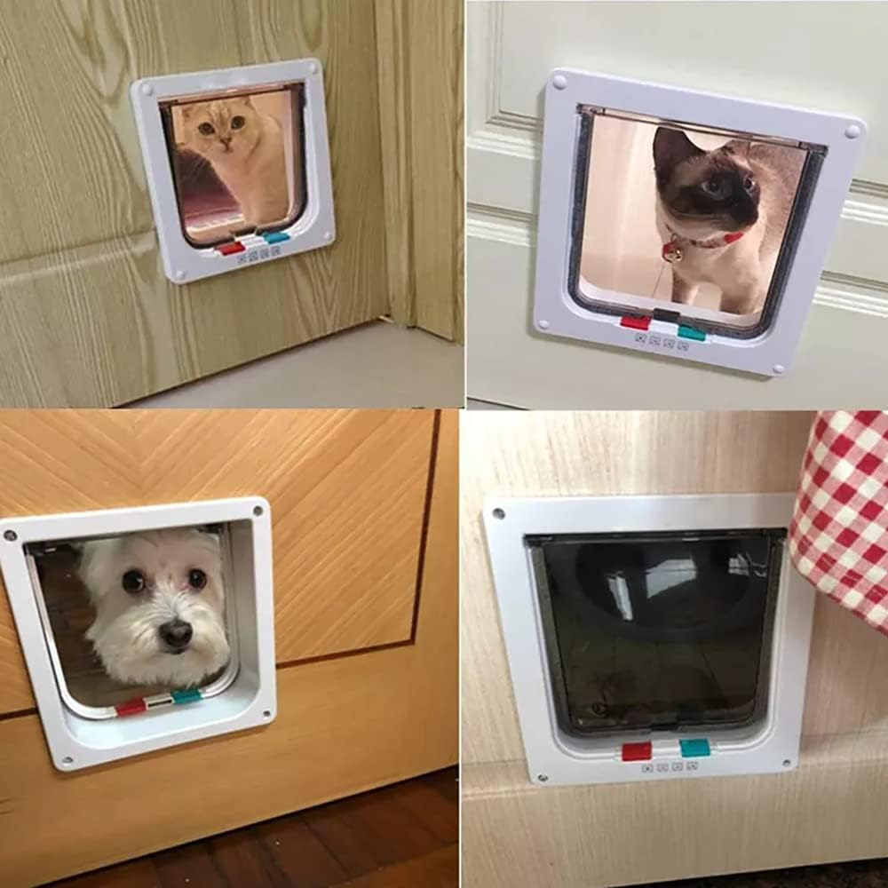 Cat Door, Cat Flap, Inner Door, Cat Flap for Fly Screen, Magnetic Pet Door with 4-Way Screw Closure, Easy to Install with Telescopic Frame, M 19 X 19.7 X 5.3 Cm image number 3